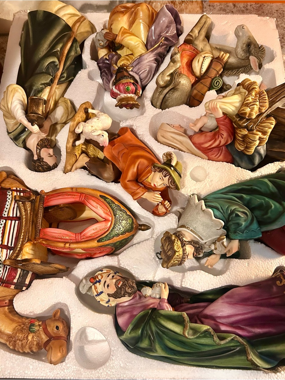Hand-Painted Porcelain Nativity Set - Multi-Color - Picture 4 of 6